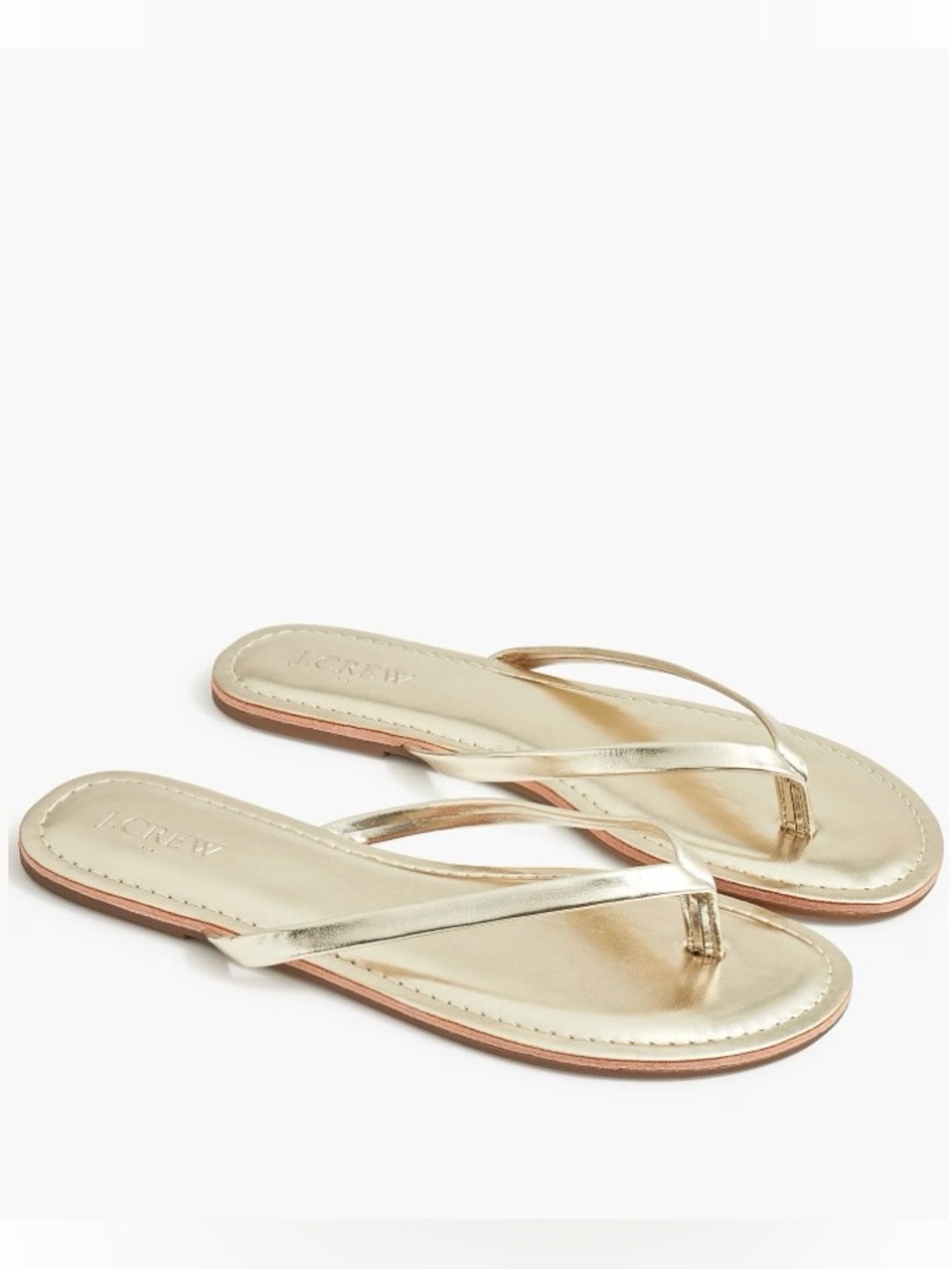 J. Crew Easy Summer Flip-flops Metallic Gold